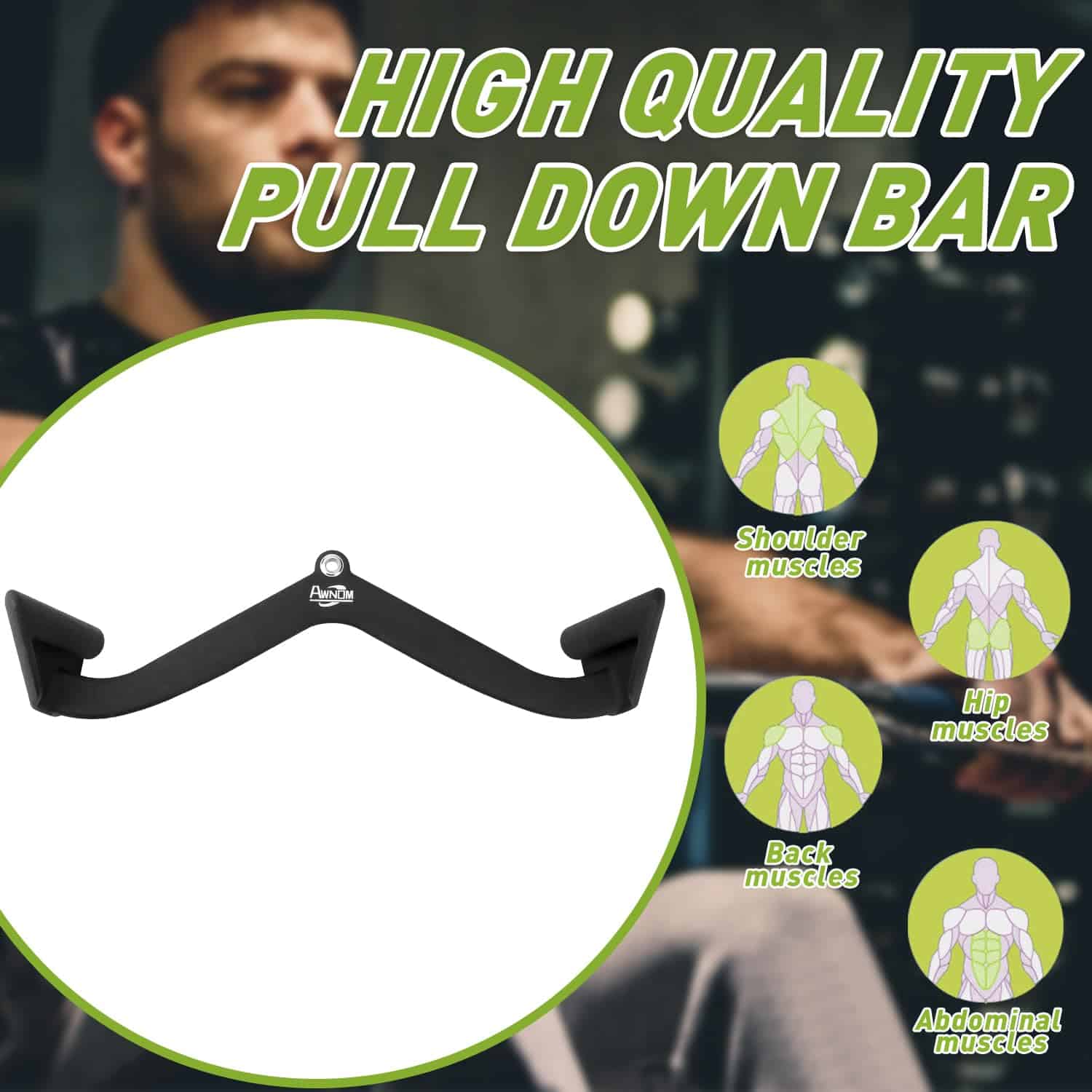 AWNOM LAT Pulldown Attachment,Barra de Tríceps para Fuerza - Imagen 7
