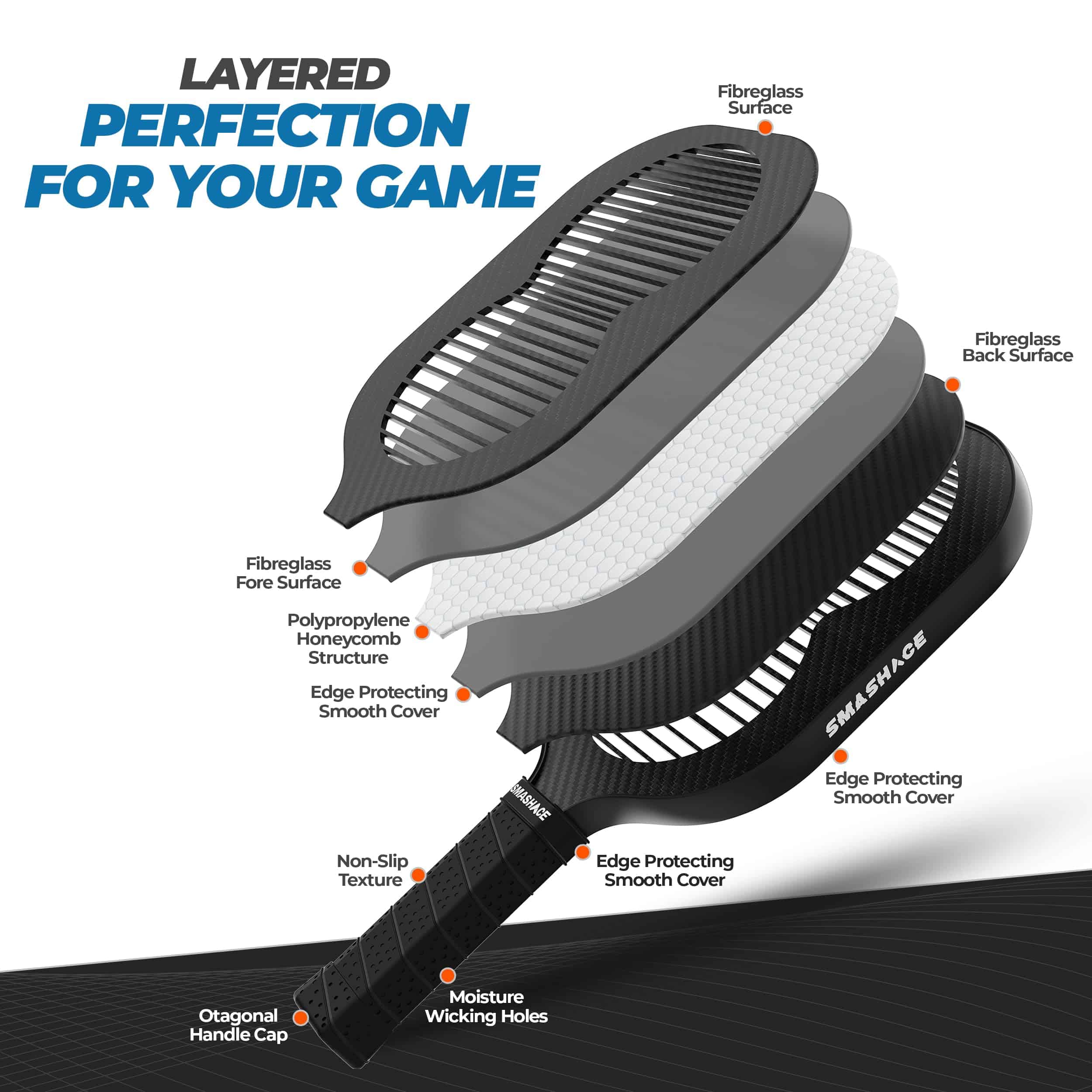 Conjunto de Palas de Pickleball SmashAce Aprobado por la - Imagen 4