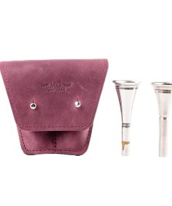 Porta boquillas de cuerno francés hecho de cuero genuino