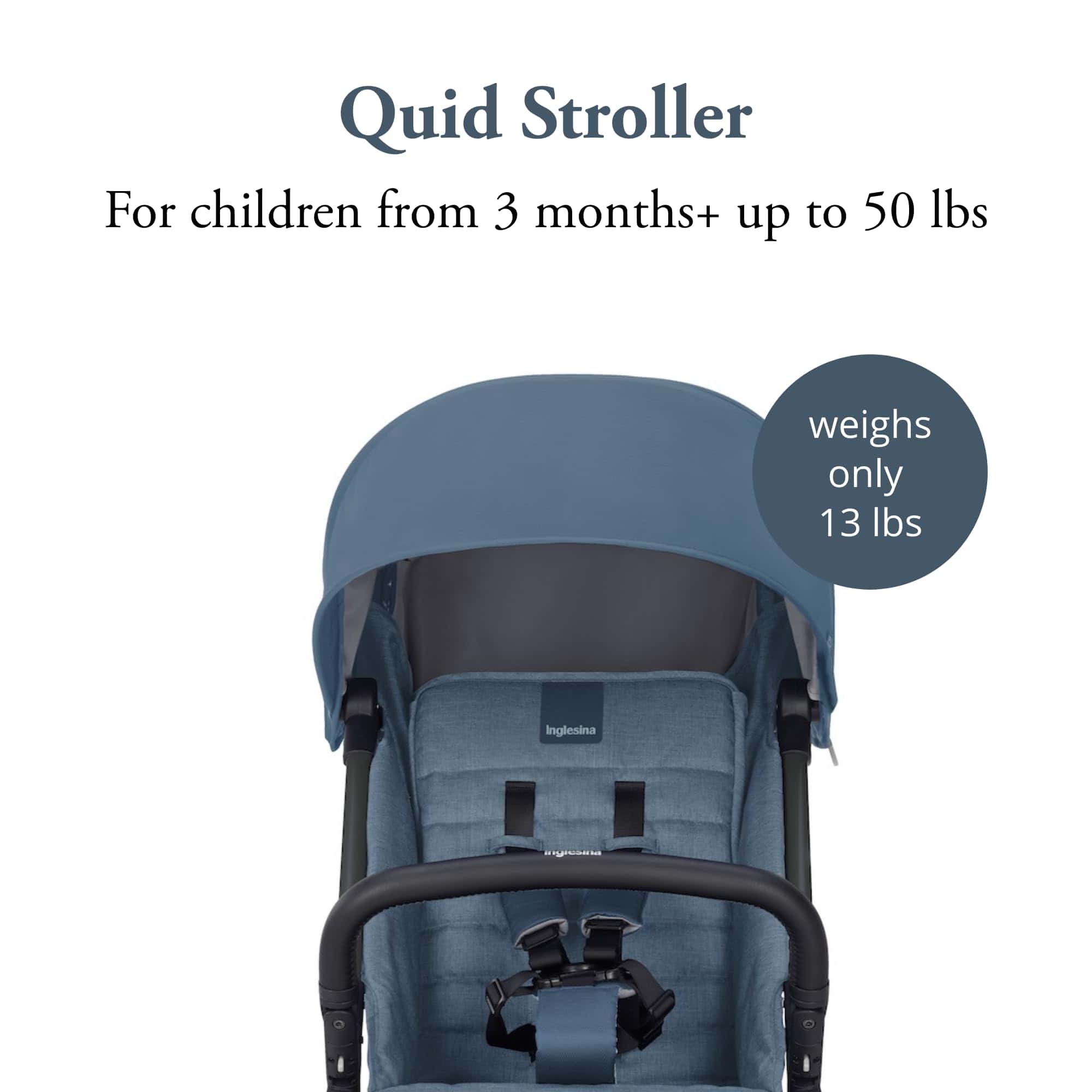 Cochecito Inglesina Quid - Azul Manta - Cochecito de viaje - Imagen 3