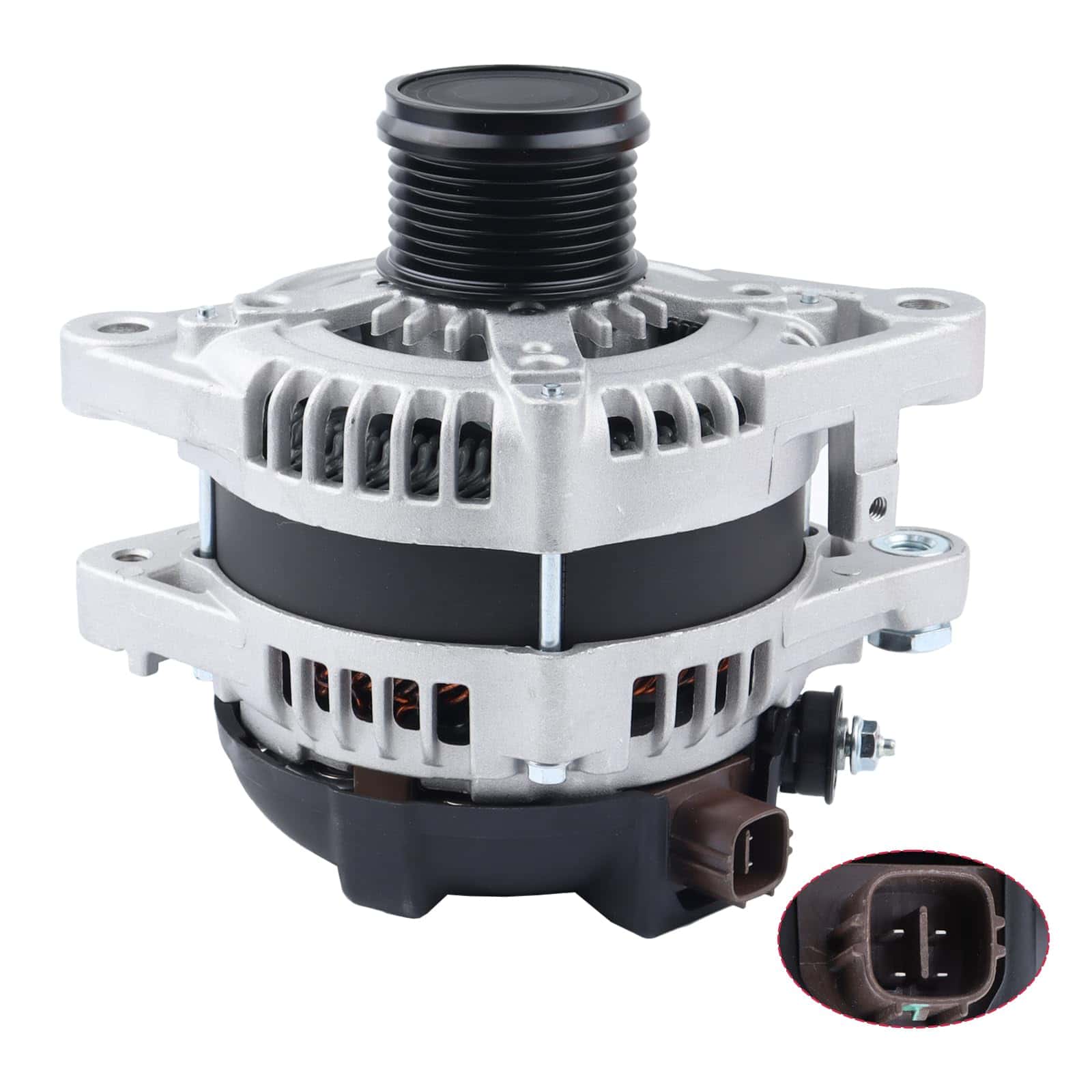 Alternador de alto rendimiento FEIDKS 12V 150A con polea de