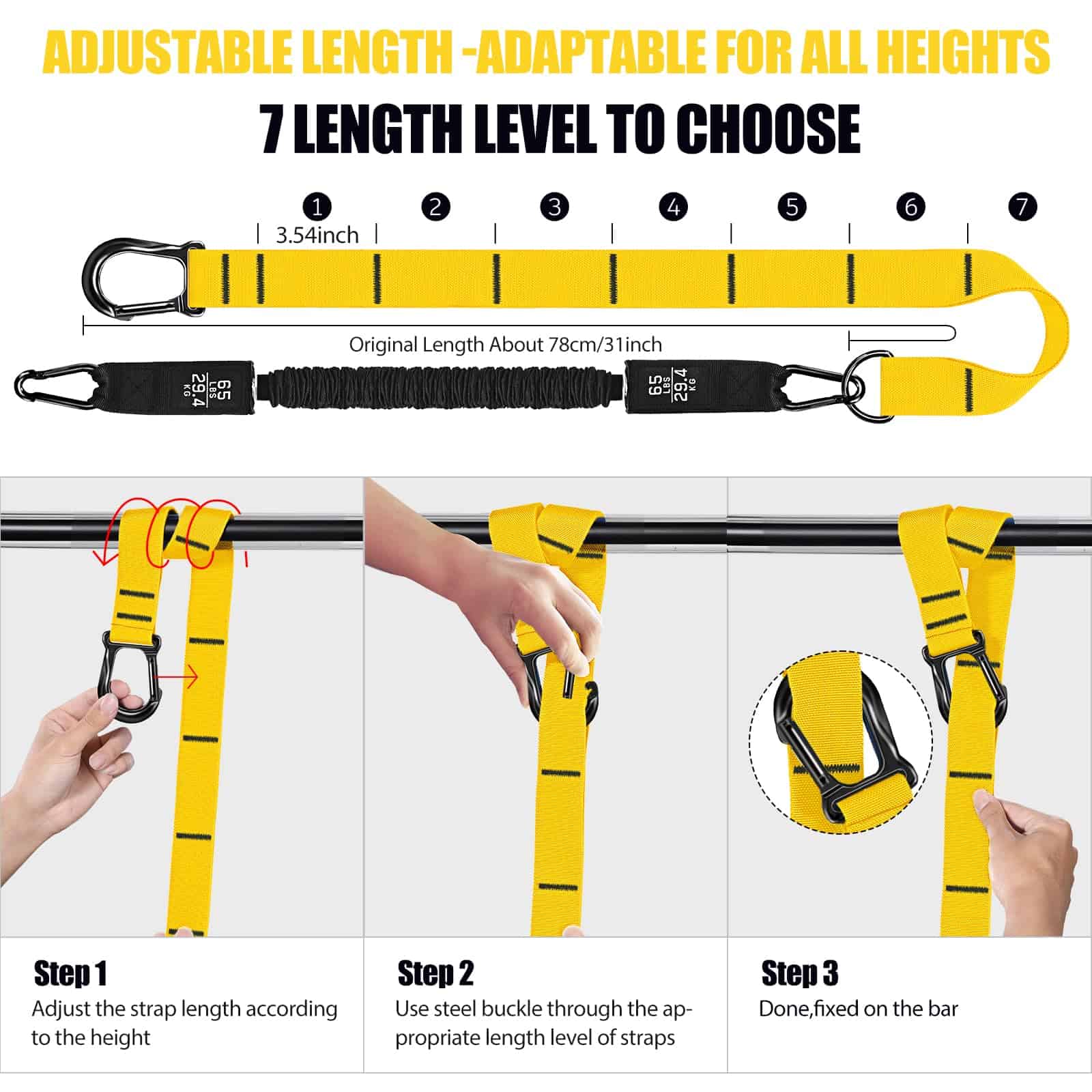 Banda de asistencia para dominadas 260lbs, Bandas de - Imagen 3