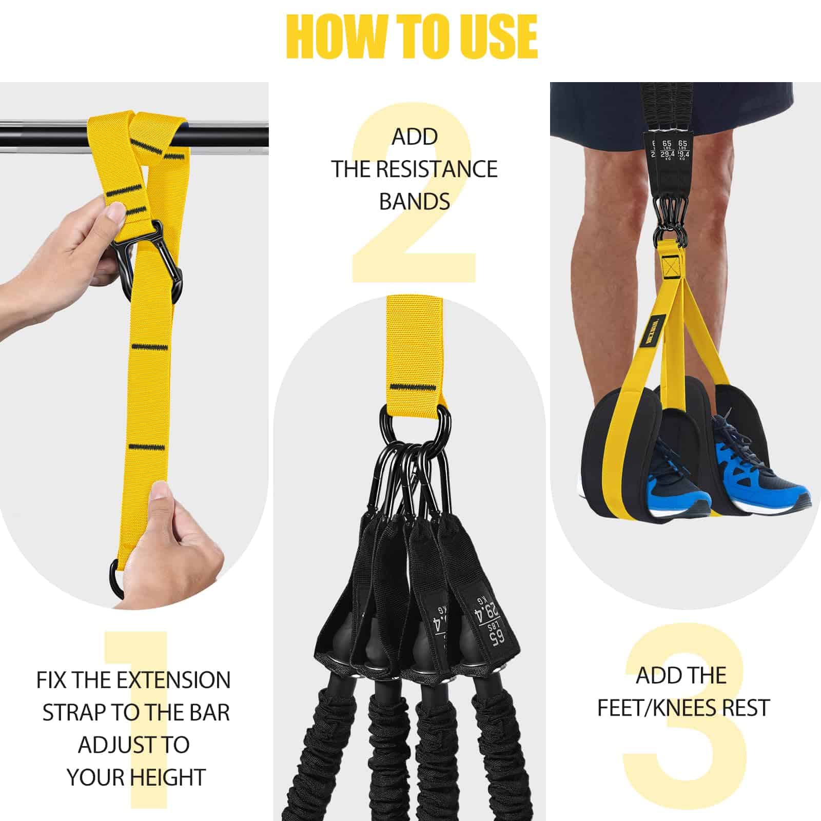 Banda de asistencia para dominadas 260lbs, Bandas de - Imagen 4