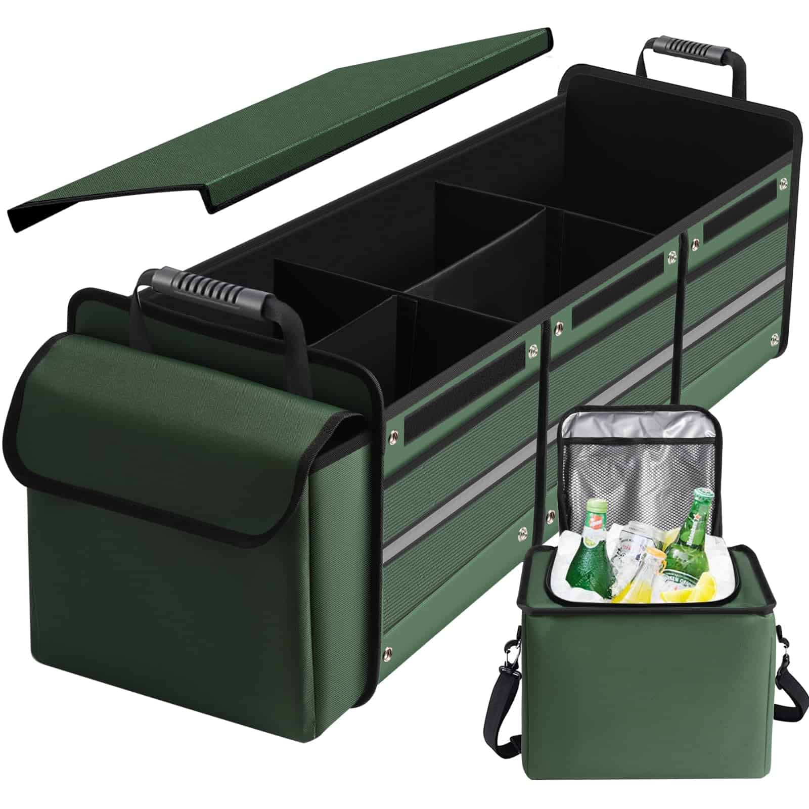 Organizador de Maletero para Coche, 115L de Alta -Verde 115L