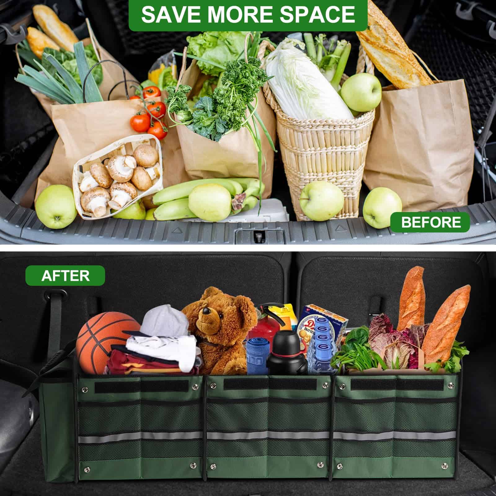 Organizador de Maletero para Coche, 115L de Alta -Verde 115L - Imagen 7