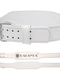 Cinturón de Levantamiento de Pesas de Cuero, -Blanco