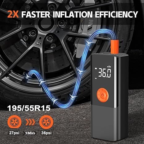 Inflador de Neumáticos Compresor de Aire Portátil, 150 PSI - Imagen 5