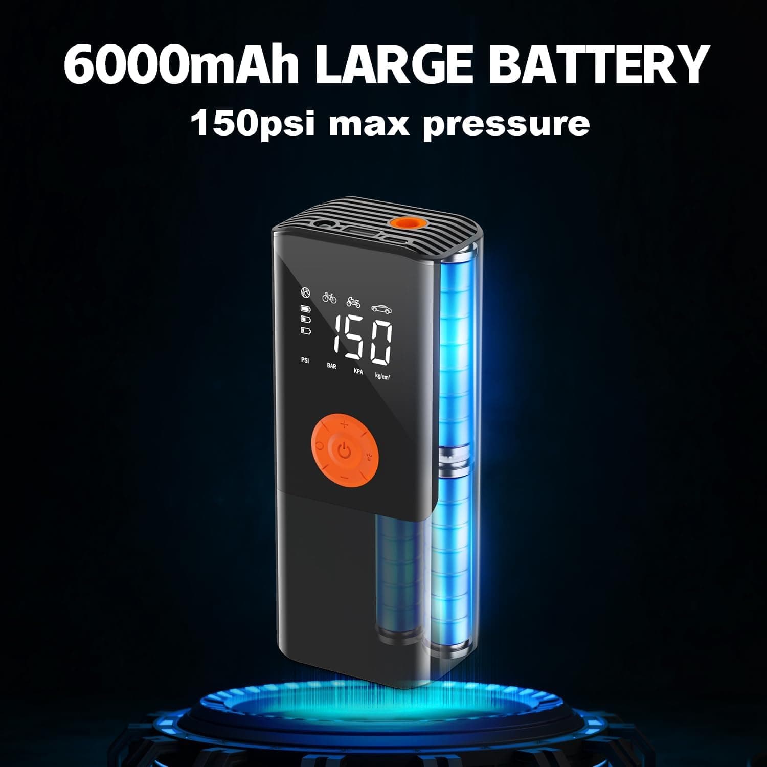 Inflador de Neumáticos Compresor de Aire Portátil, 150 PSI - Imagen 3