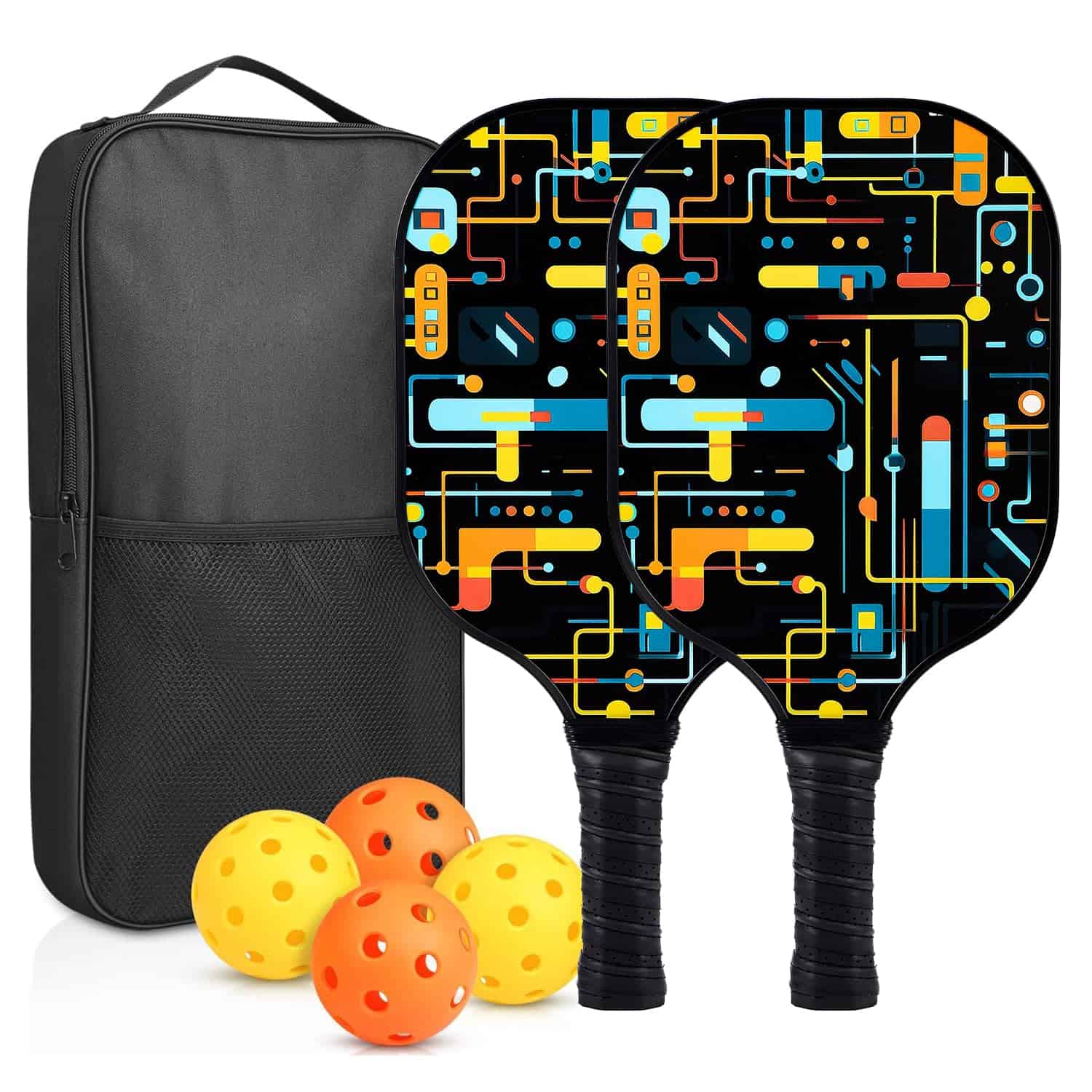 Set de 2 Paletas de Pickleball de Fibra de Vidrio para