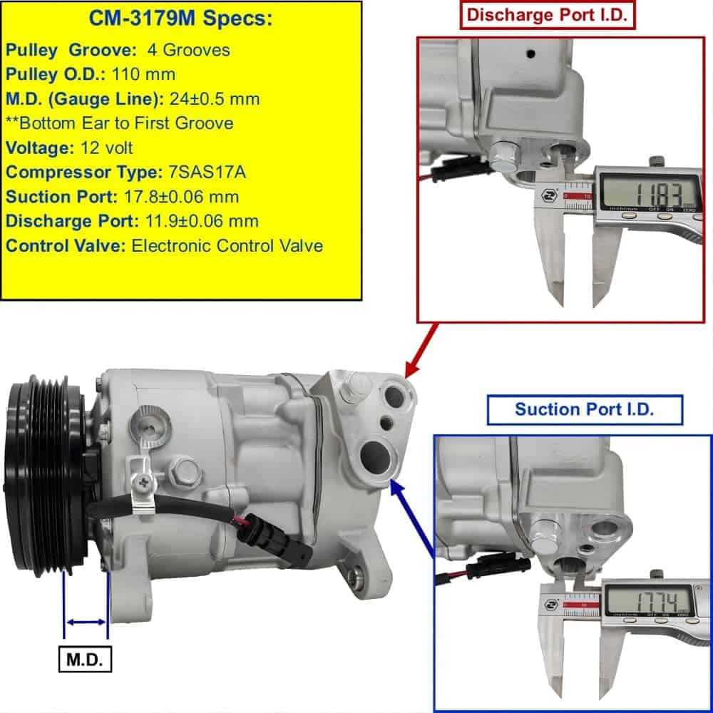 Nuevo Compresor de A/A CM-3179M, Compatible con GMC Sierra - Imagen 4
