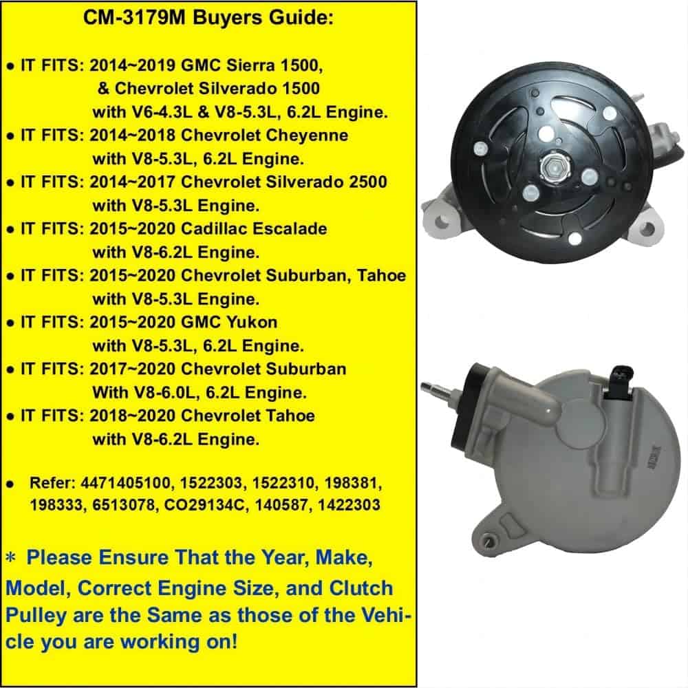 Nuevo Compresor de A/A CM-3179M, Compatible con GMC Sierra - Imagen 5