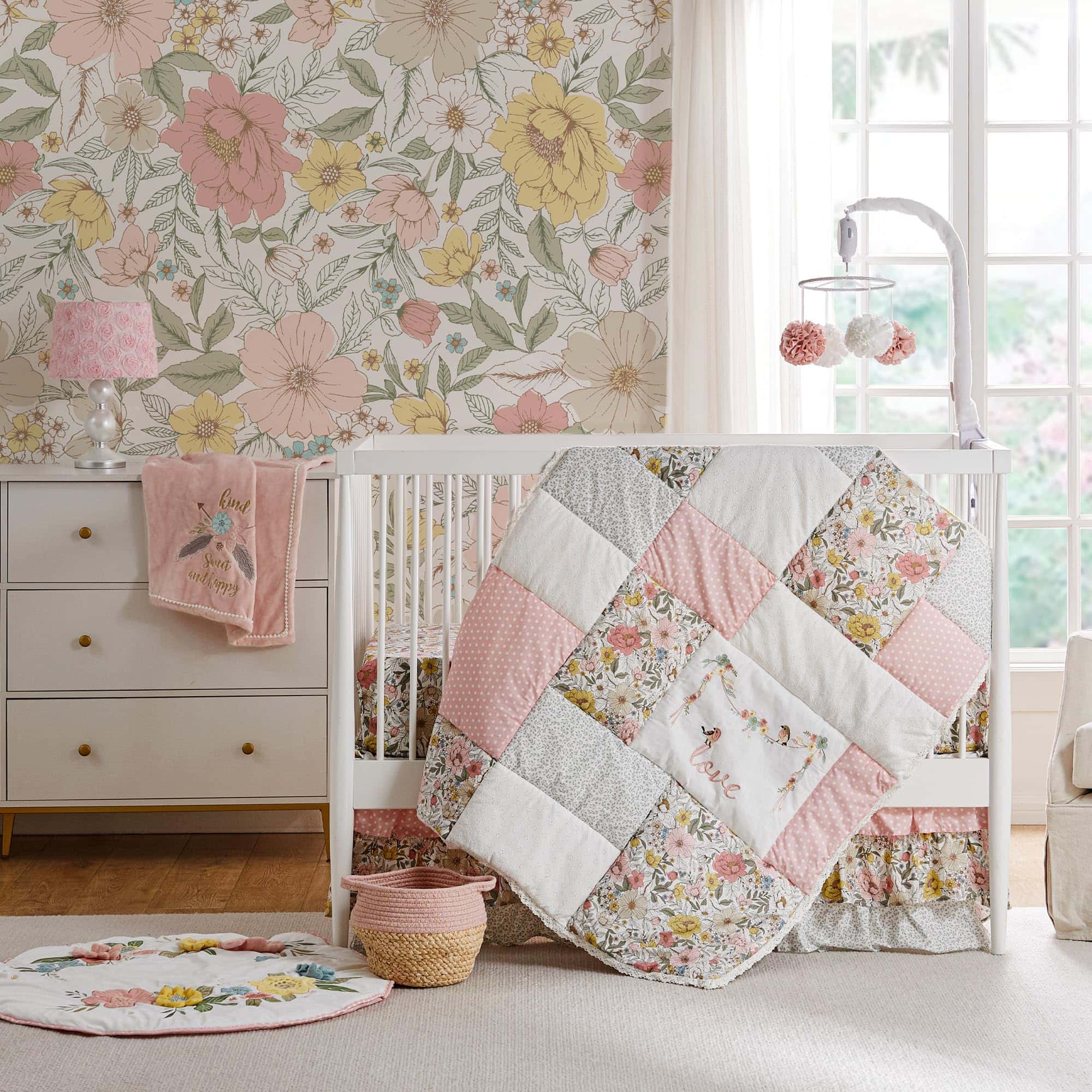 Levtex Baby - Tapete de Juego Patch Garden - Floral - Rosa, - Imagen 4