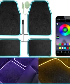 Tapetes de Piso Suaves con Tira de Luces LED, Ajuste