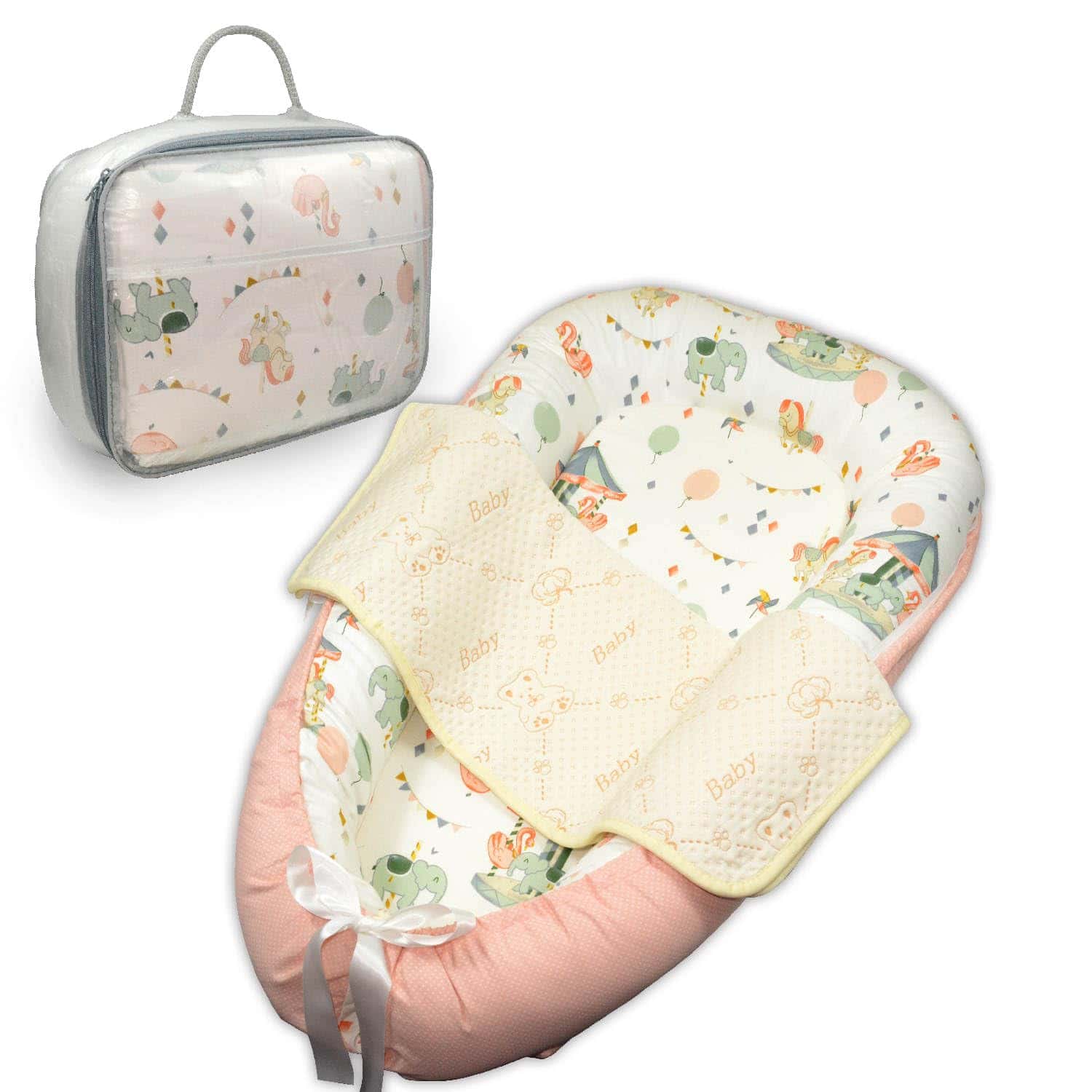 Nido de bebé ajustable para recién nacidos de 0 -Rosa