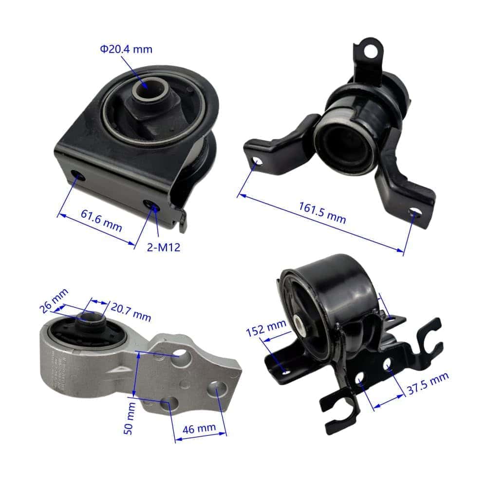 Conjunto de 4 soportes de motor y -Negro - Imagen 3