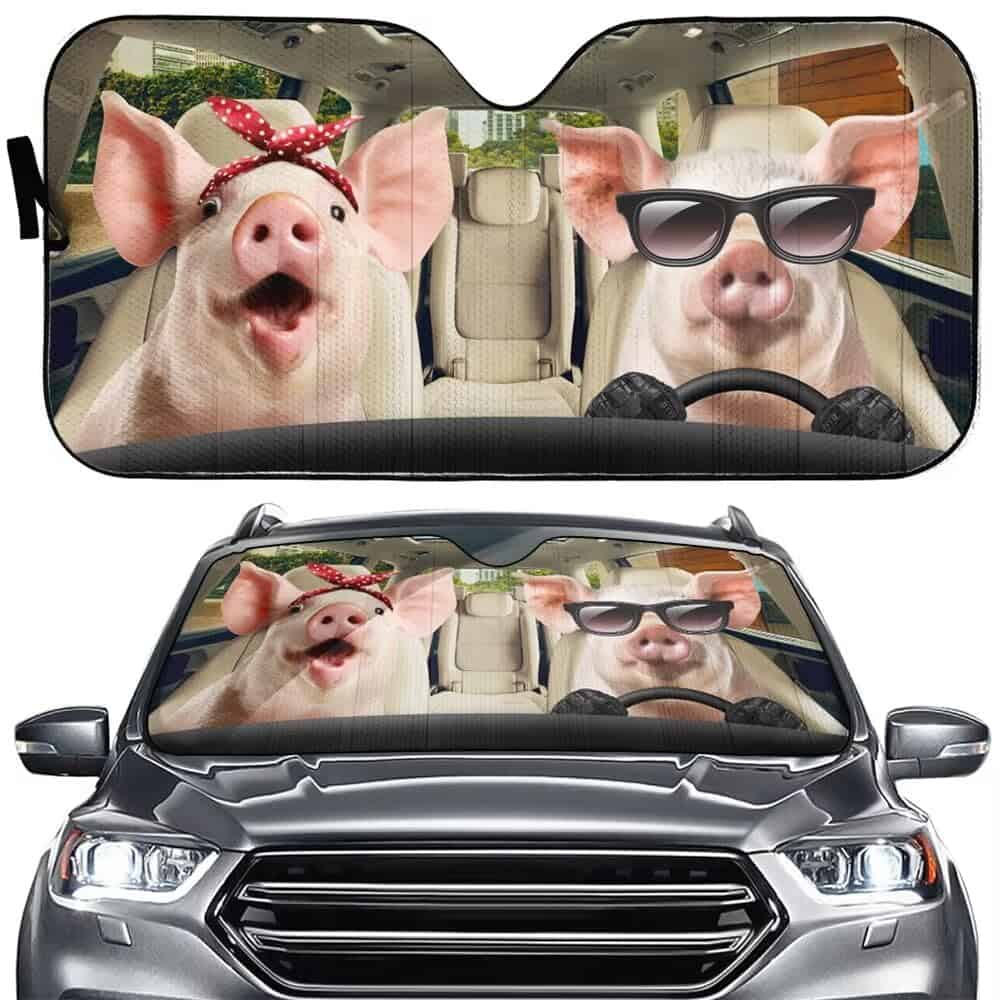 DocModel Bonito Parasol Rosa de Cerdo para Parabrisas