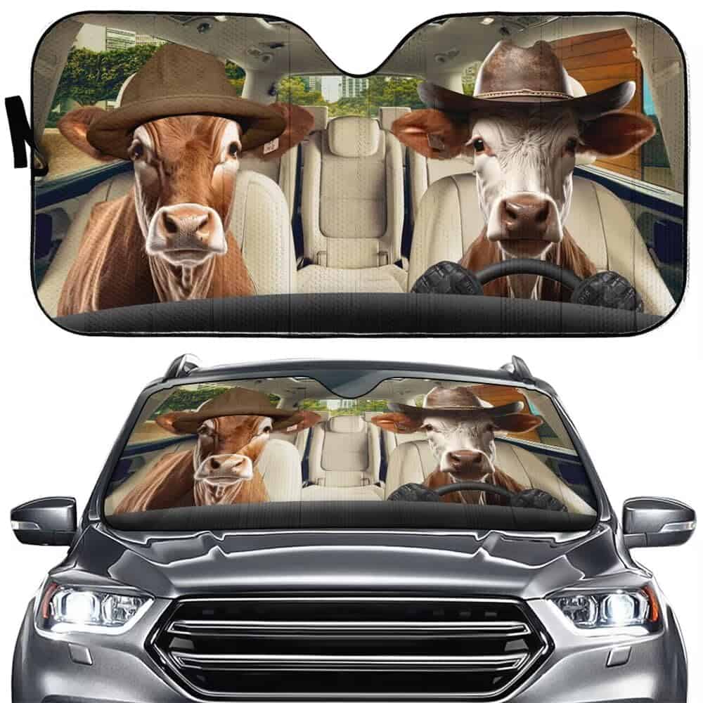 Parasol de coche para parabrisas delantero de vaca, Parasol