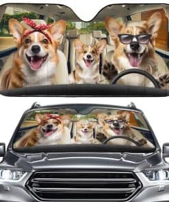 Parasol Divertido de Perro Corgi para Parabrisas de