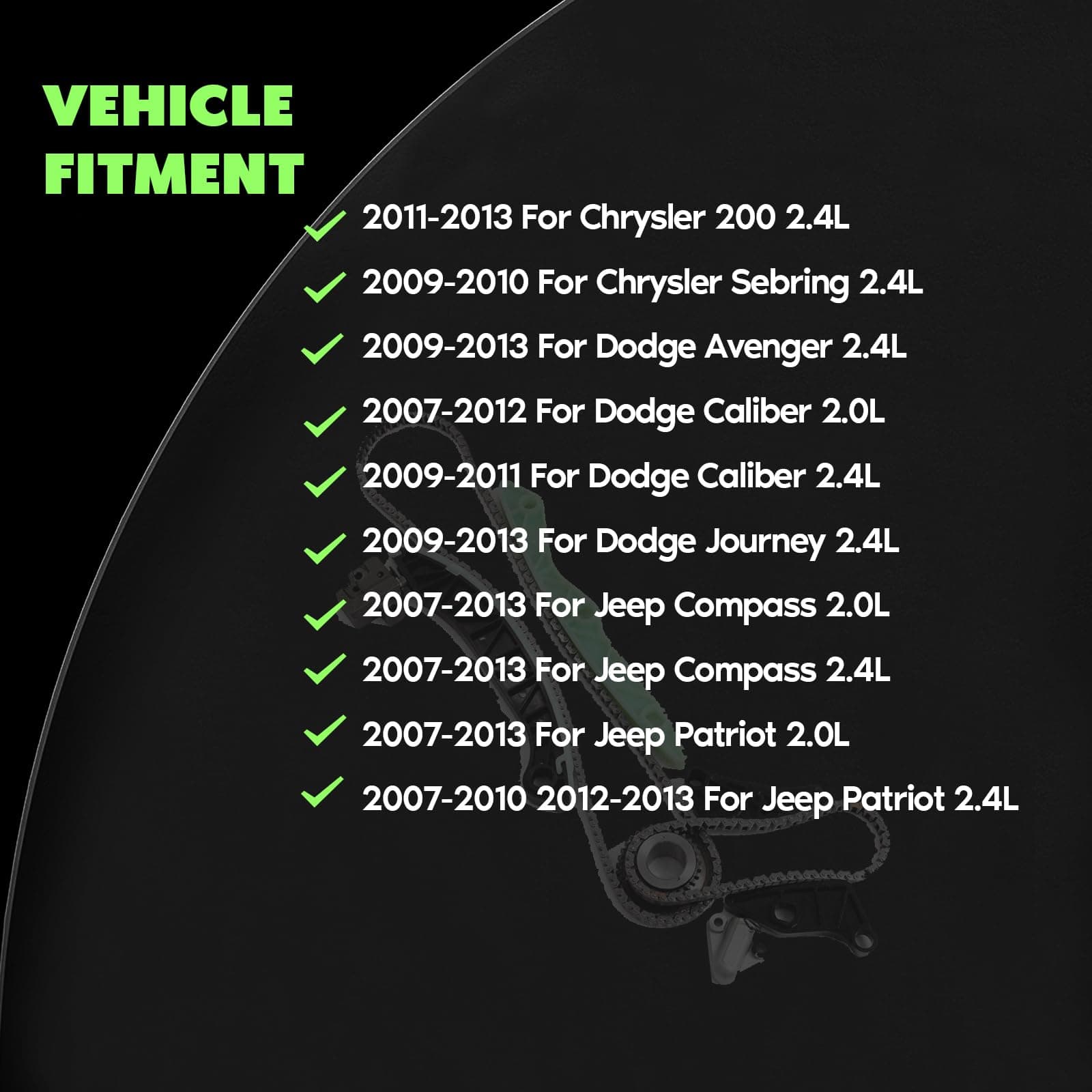 Kit de Cadena de Tiempo del Motor SCITOO para Chrysler 200, - Imagen 6