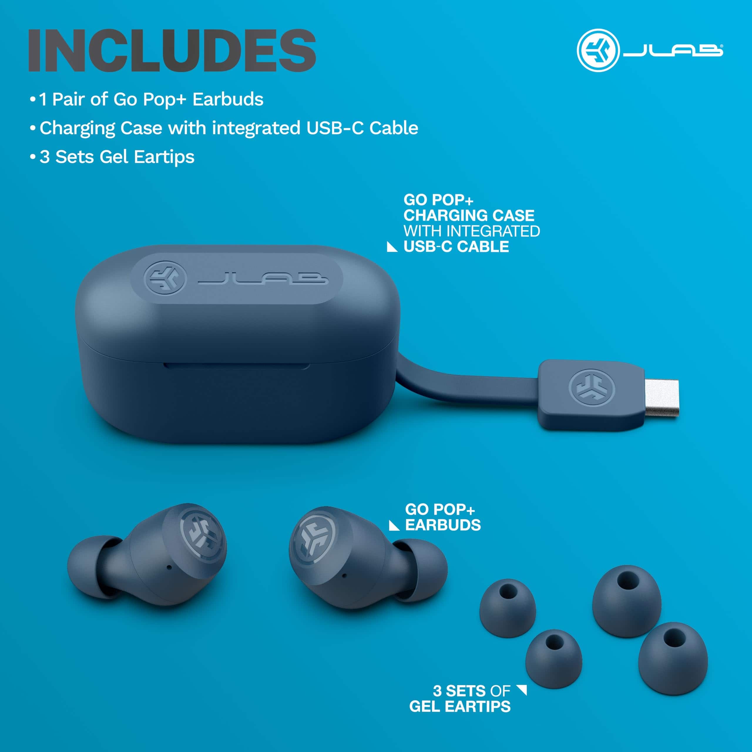 Audífonos inalámbricos Bluetooth JLab Go Pop+ -Azul Marino - Imagen 8