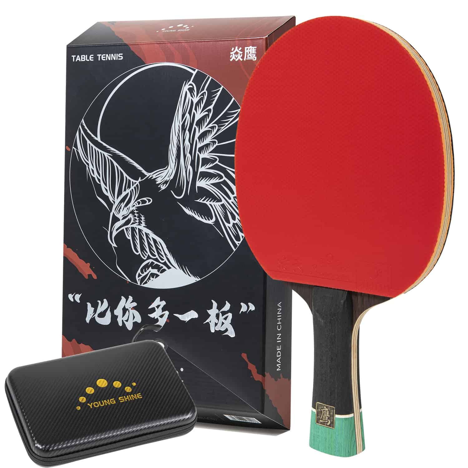 Paletas de Ping Pong Profesionales, Madera de Ébano de 7
