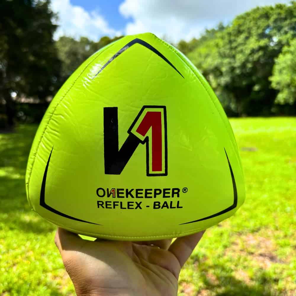 Pelota de Reflejos y Reacción de Fútbol ONEKEEPER Amarilla - Imagen 5