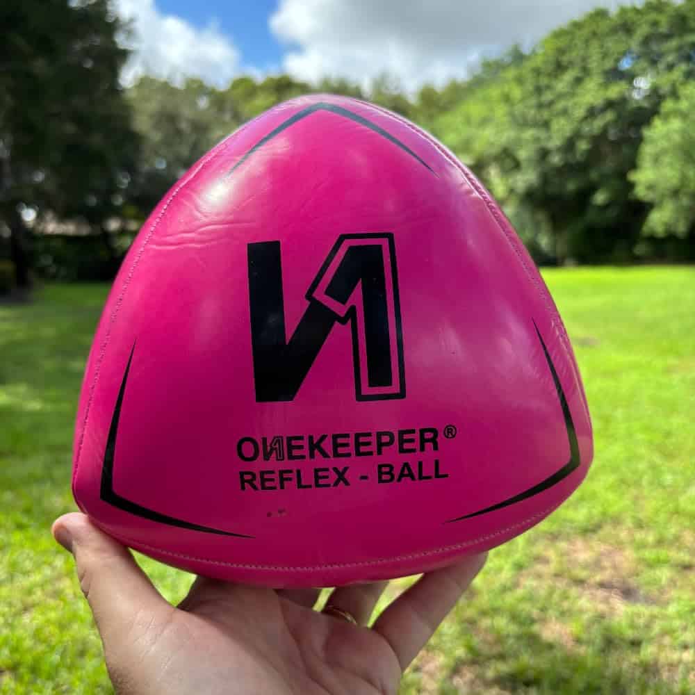 Pelota de reflejo y reacción de fútbol ONEKEEPER - Rosa - Imagen 5