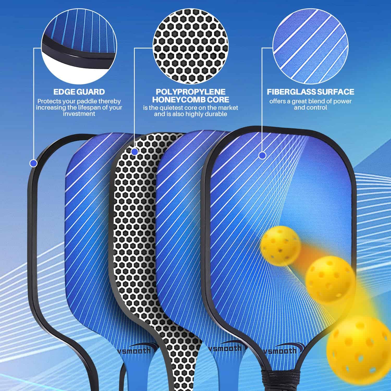 Paletas de Pickleball Duraderas con Superficie de Máxima - Imagen 4