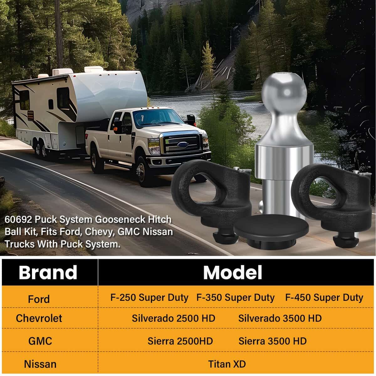 Kit de Bola de Enganche para Sistema Gooseneck 60692, 30000 - Imagen 4