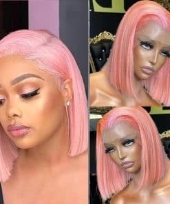 Pelucas Bob Rosa de Cabello Humano SUNFA, Pelucas Bob de