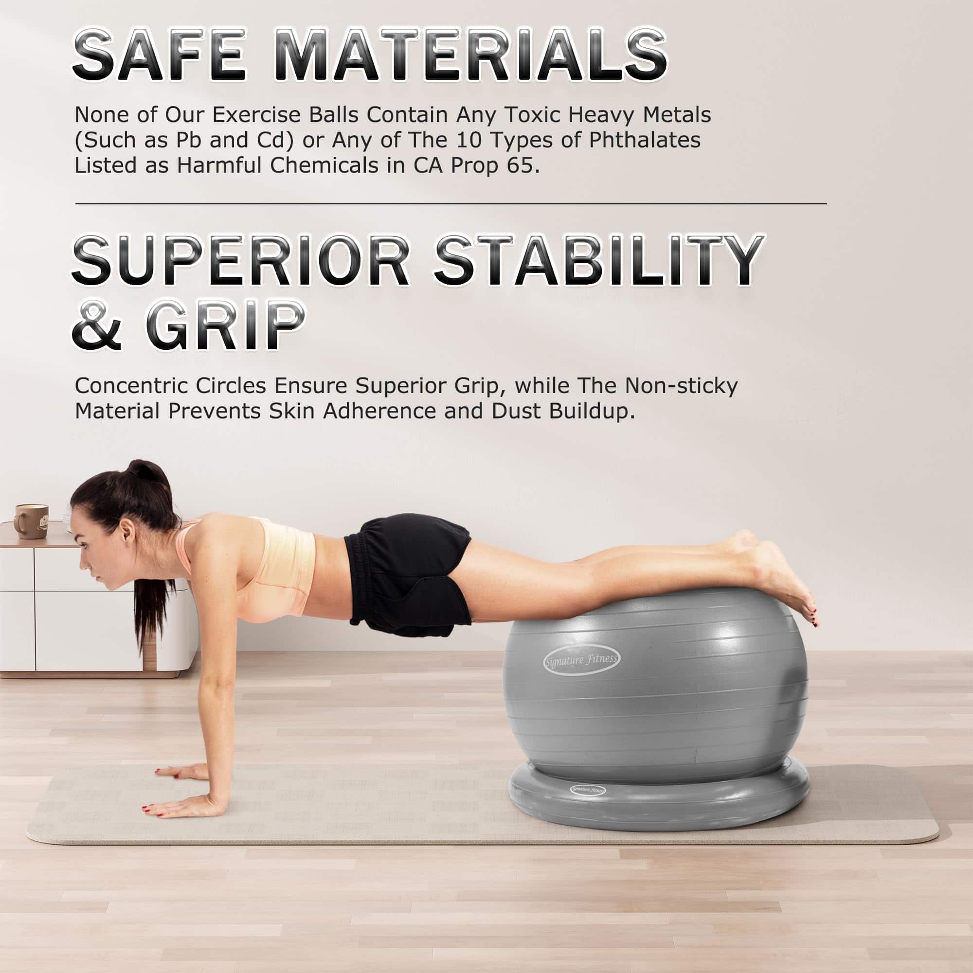 Fitvids Balance Ball con Base de Anillo Inflable, Kits de - Imagen 6