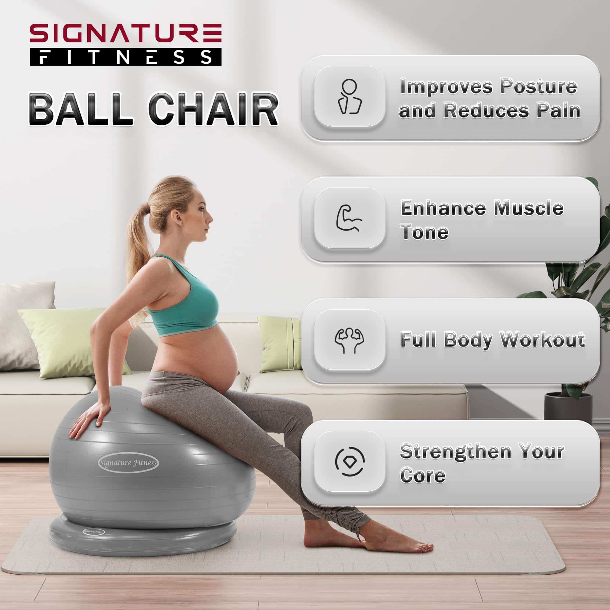 Fitvids Balance Ball con Base de Anillo Inflable, Kits de - Imagen 9