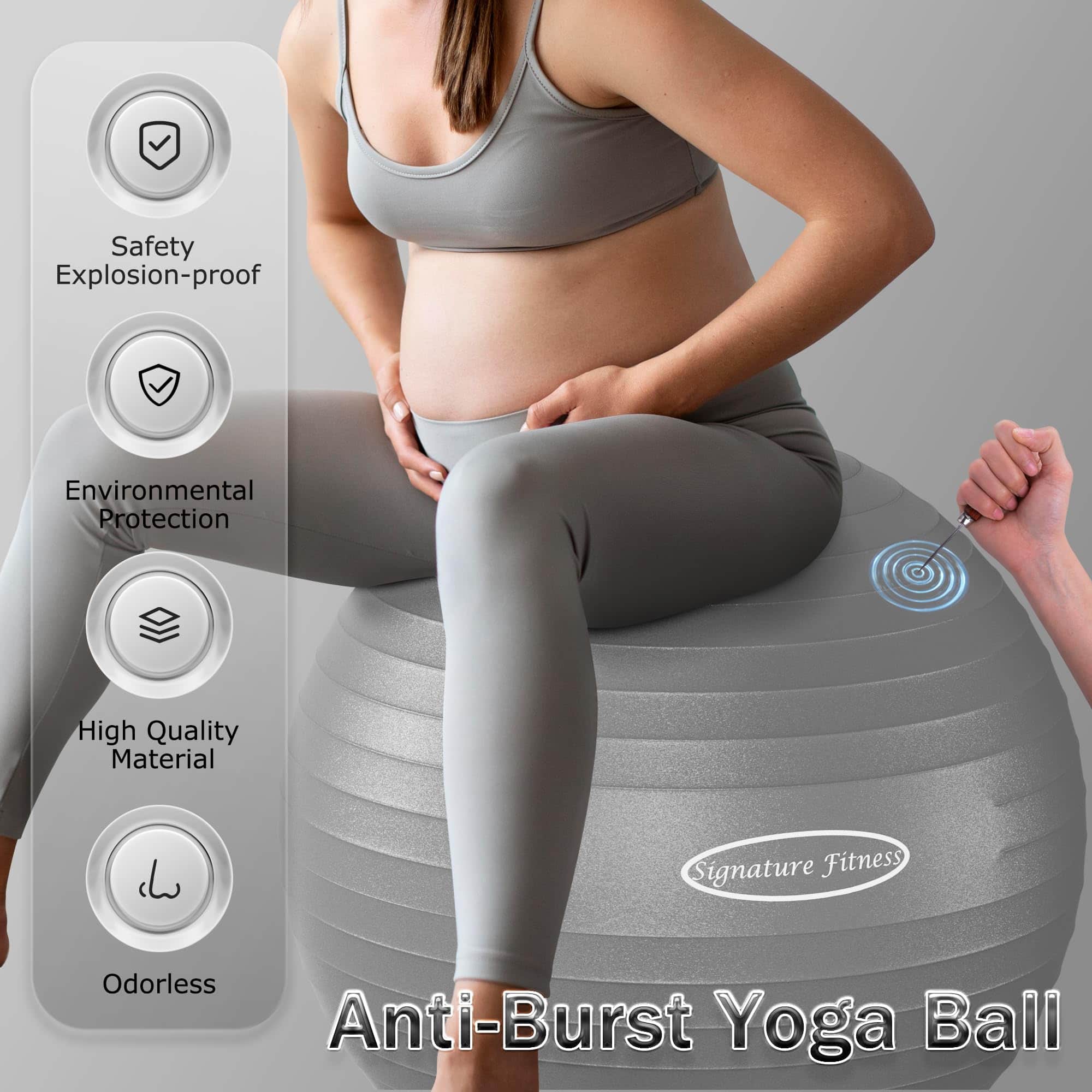 Fitvids Balance Ball con Base de Anillo Inflable, Kits de - Imagen 4