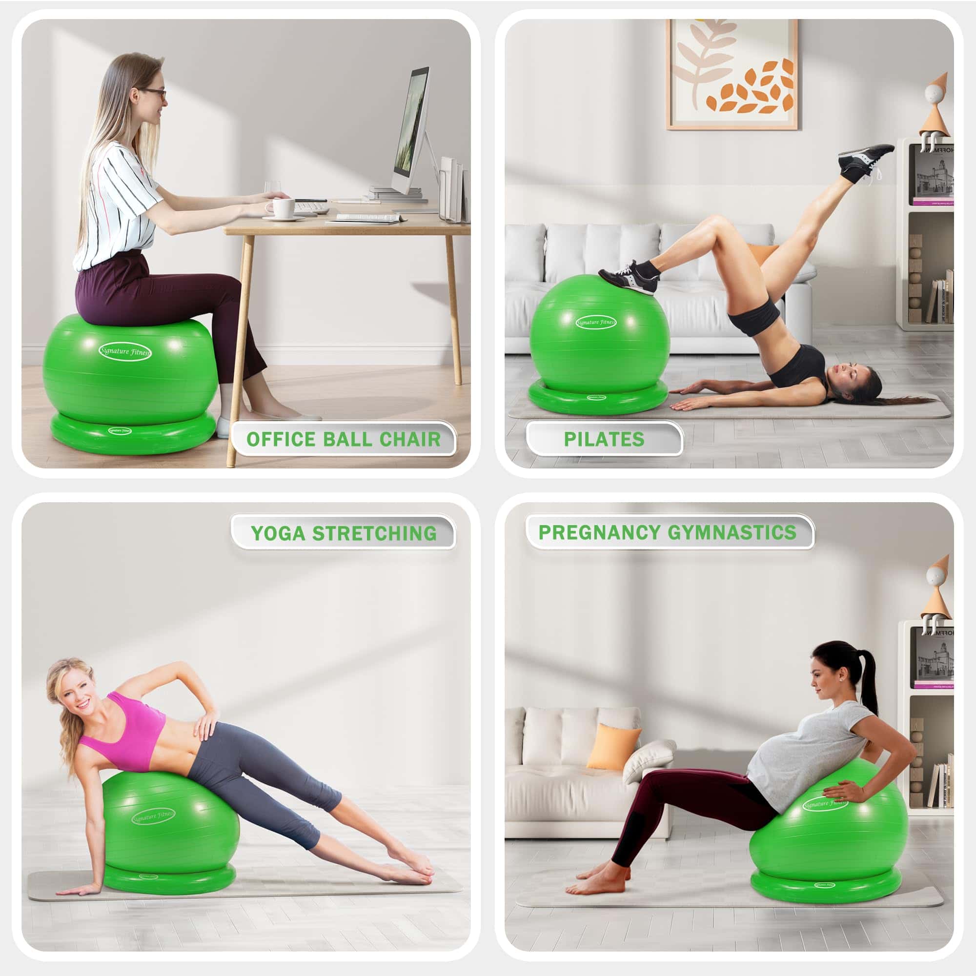 Fitvids Balón de Equilibrio con Base de Anillo Inflable, - Imagen 8