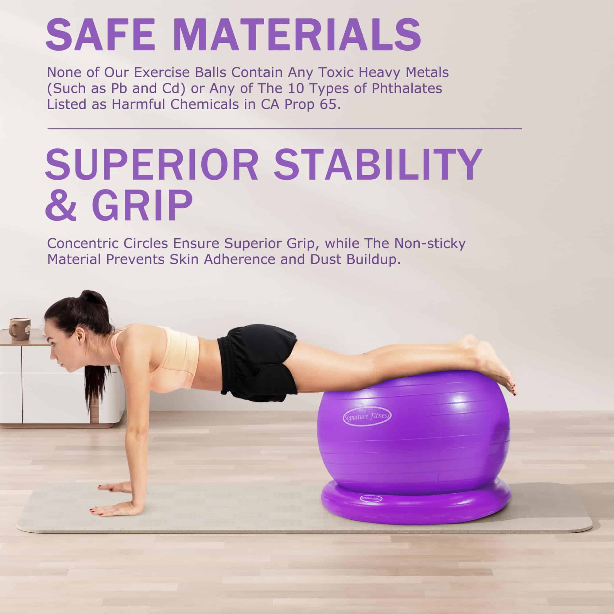 Fitvids Balance Ball con Kits de Base de Anillo Inflable, - Imagen 6