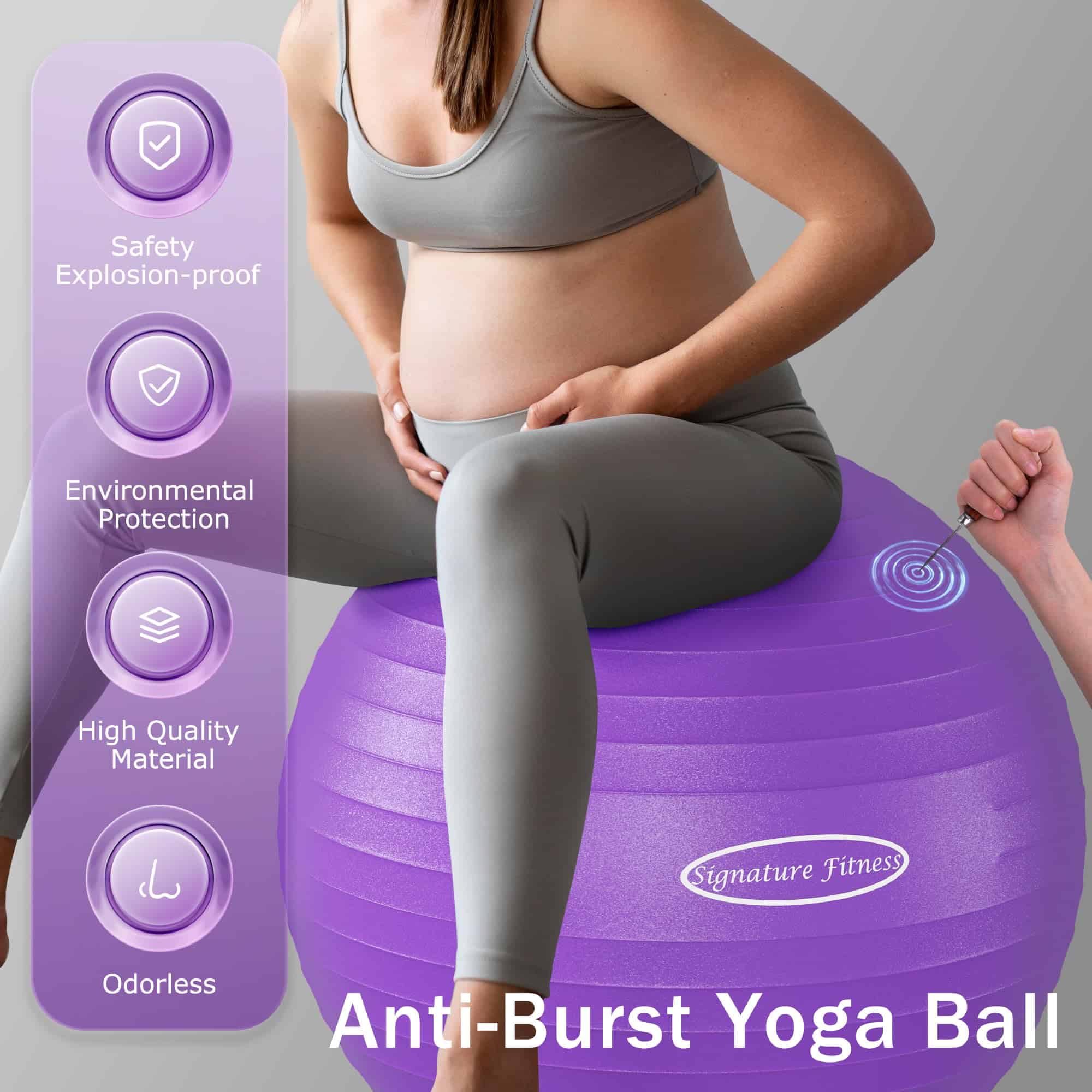 Fitvids Balance Ball con Kits de Base de Anillo Inflable, - Imagen 4