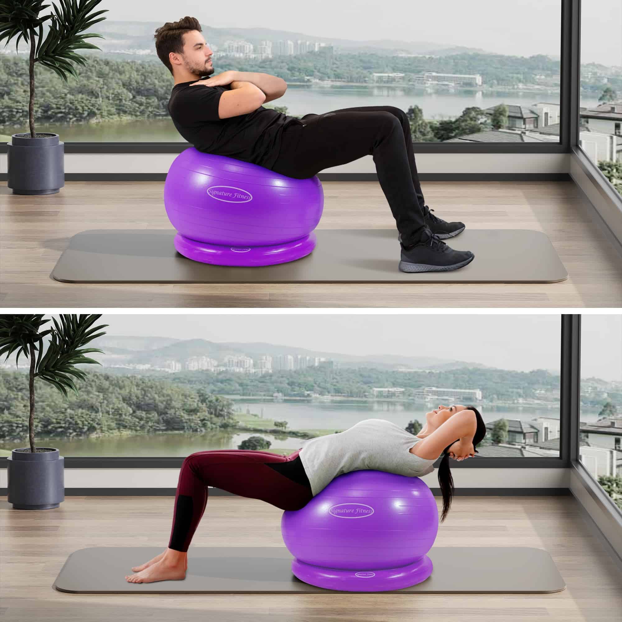 Fitvids Balance Ball con Kits de Base de Anillo Inflable, - Imagen 3