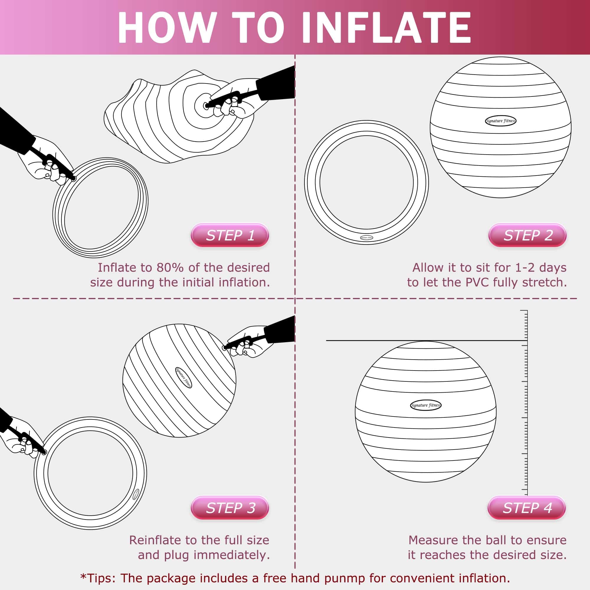 Fitvids Kit de Pelota de Equilibrio con Base de Anillo - Imagen 7