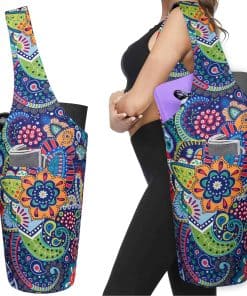Bolso para tapete de yoga con bolsillo lateral grande y