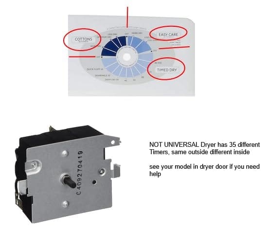 EQUIP. DR US TMD1EM35 EDU0511 Temporizador de Secadora - Imagen 3