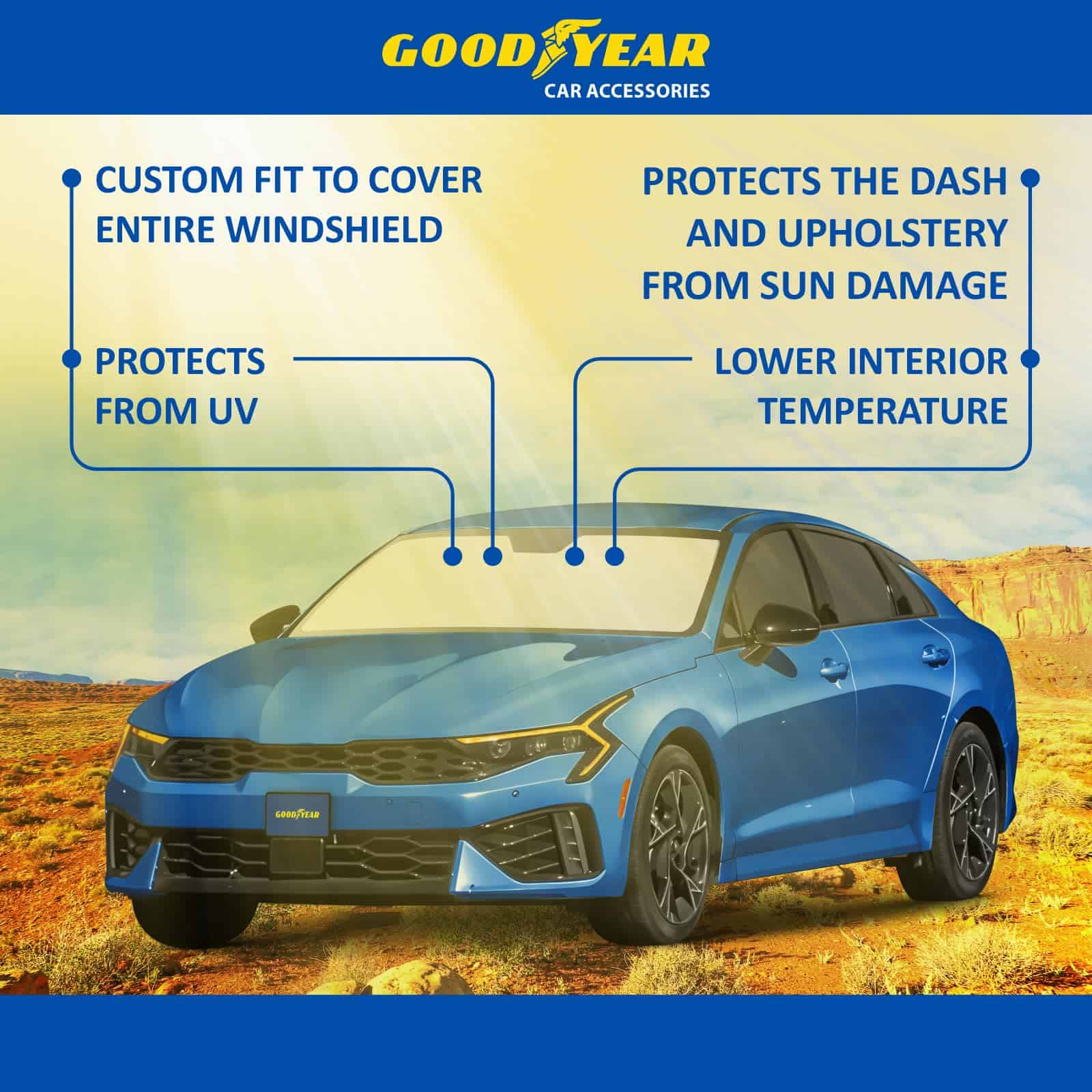 Cubierta de parabrisas plegable Goodyear para Kia K-5 - Imagen 7