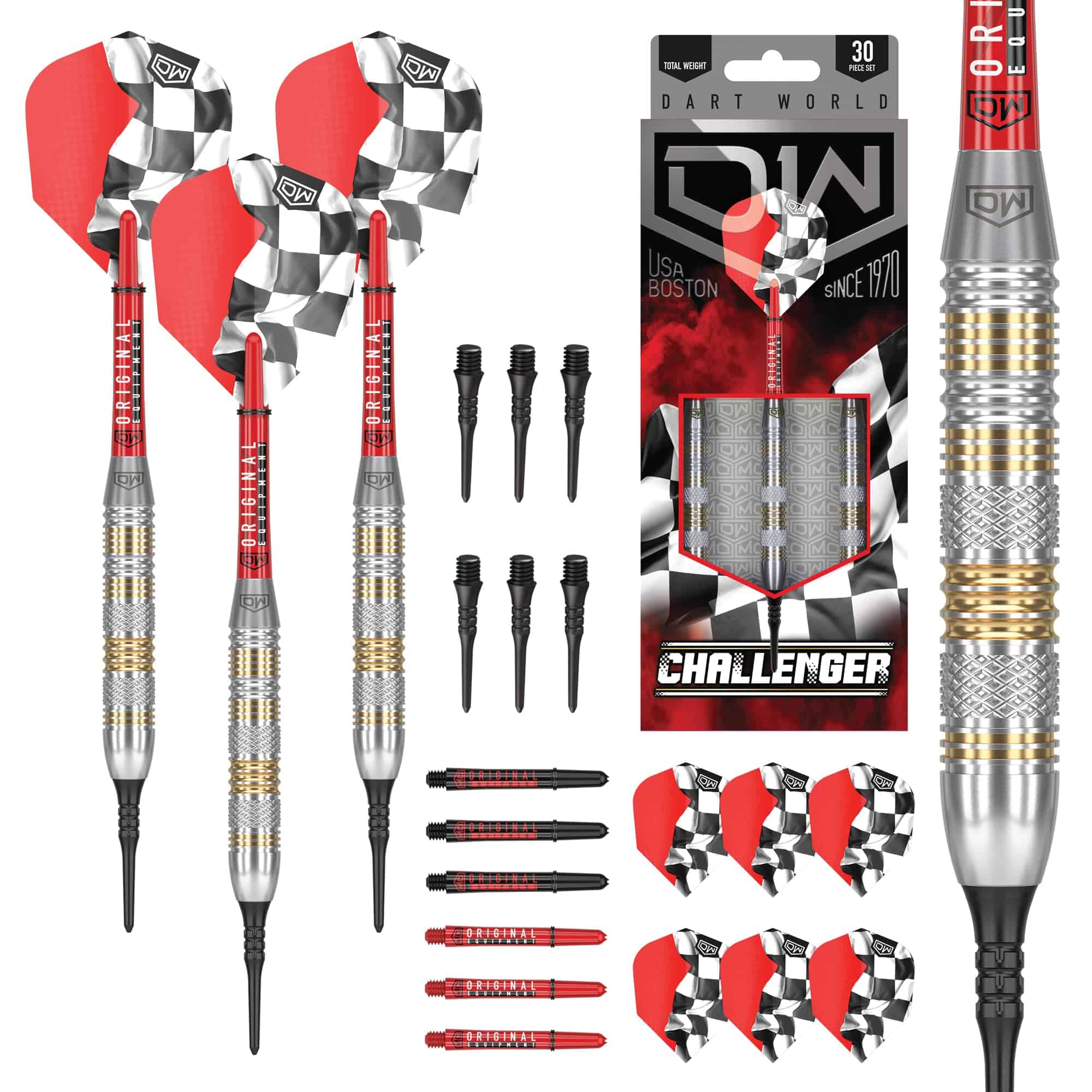 Set de Dardos Blandos DW Challenger 18G, Barril de Latón -
