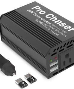 Inversor de Corriente para Auto Pro Chaser 400W 12V DC a