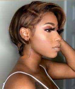 Pelucas de Corte Pixie de Cabello Humano -P4/27