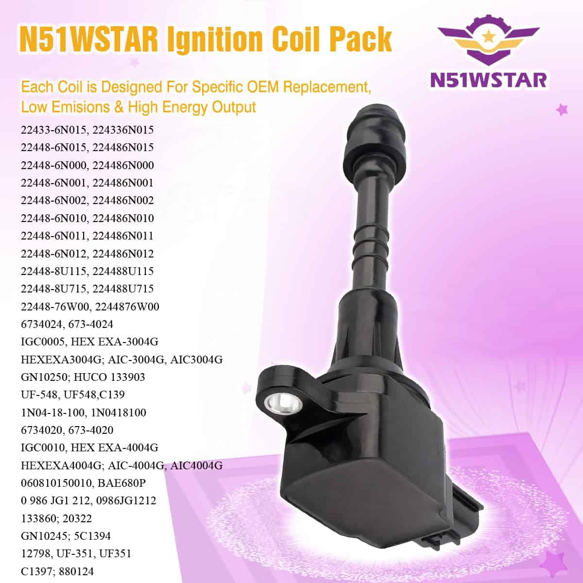 Conjunto de 4 bobinas de encendido N51WSTAR -448-6N015 - Imagen 4