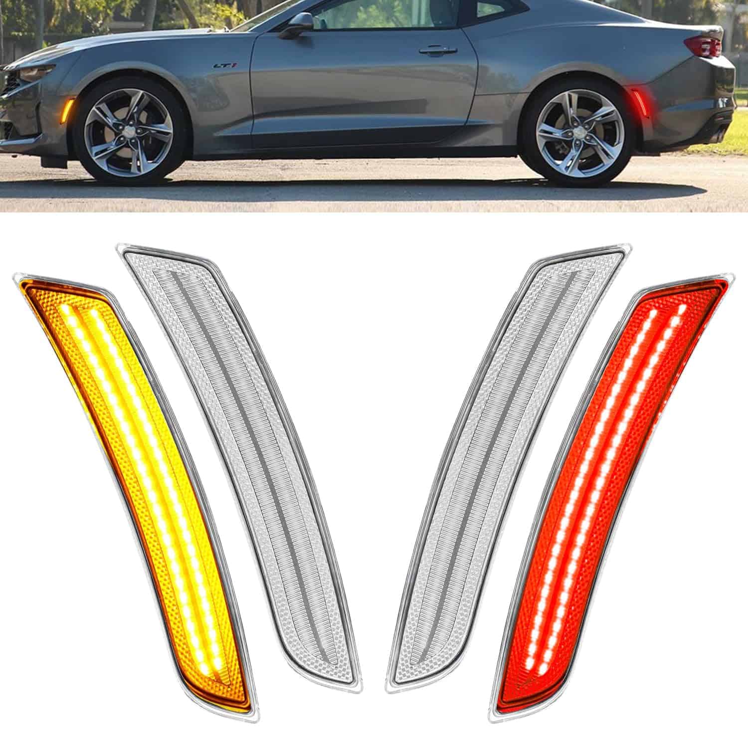 ROCCS 4PCS LED Luces de Marcador Lateral Ámbar y Rojo