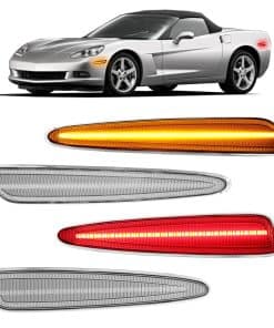 Luces de marcador lateral LED ámbar y rojas para Corvette