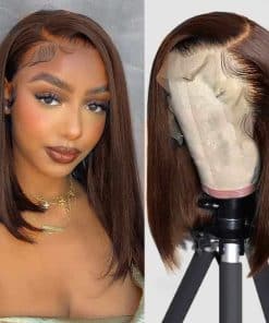 Peluca Bob Frontal de Encaje HD de 13x4 de Cabello Humano