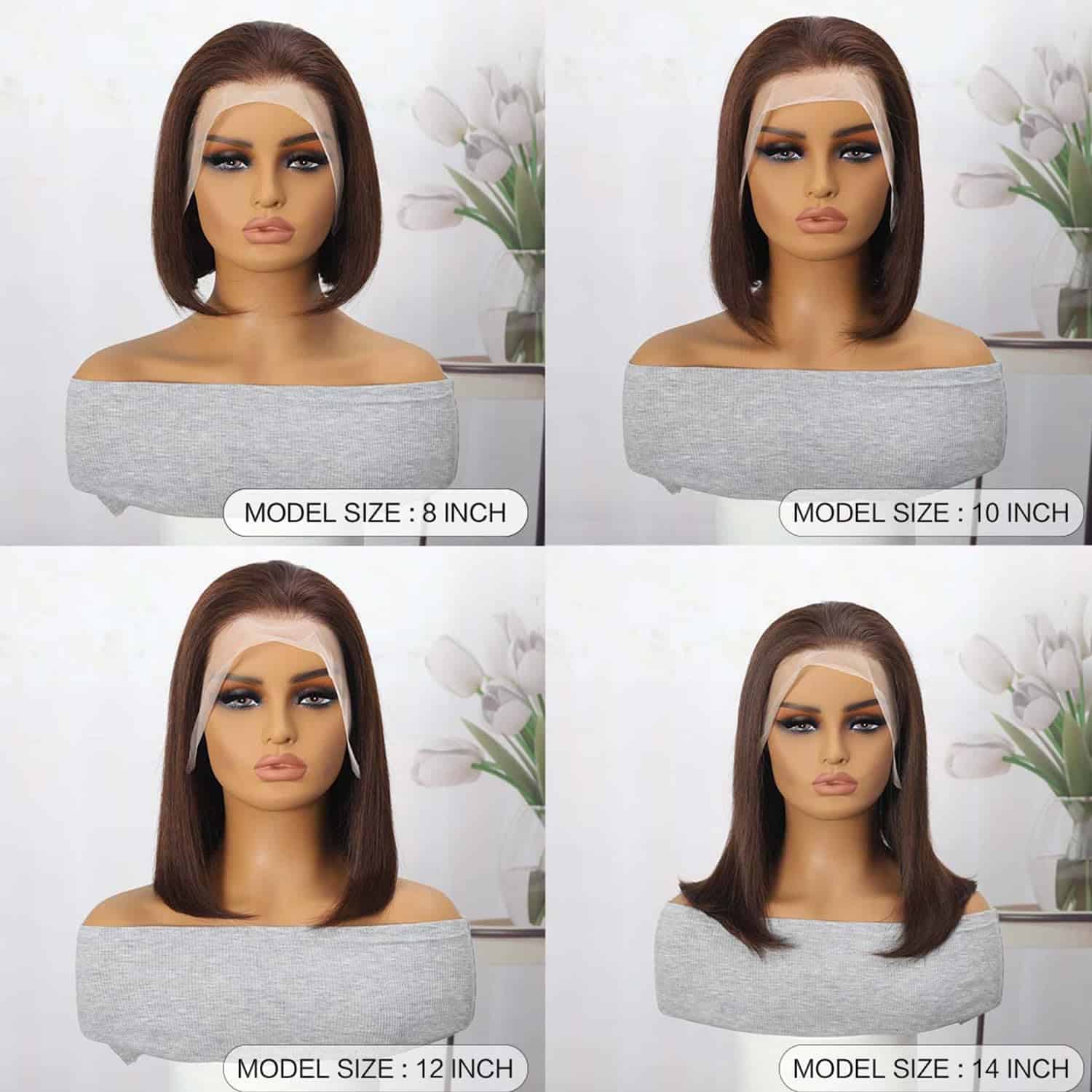 Peluca Bob Frontal de Encaje HD de 13x4 de Cabello Humano - Imagen 8