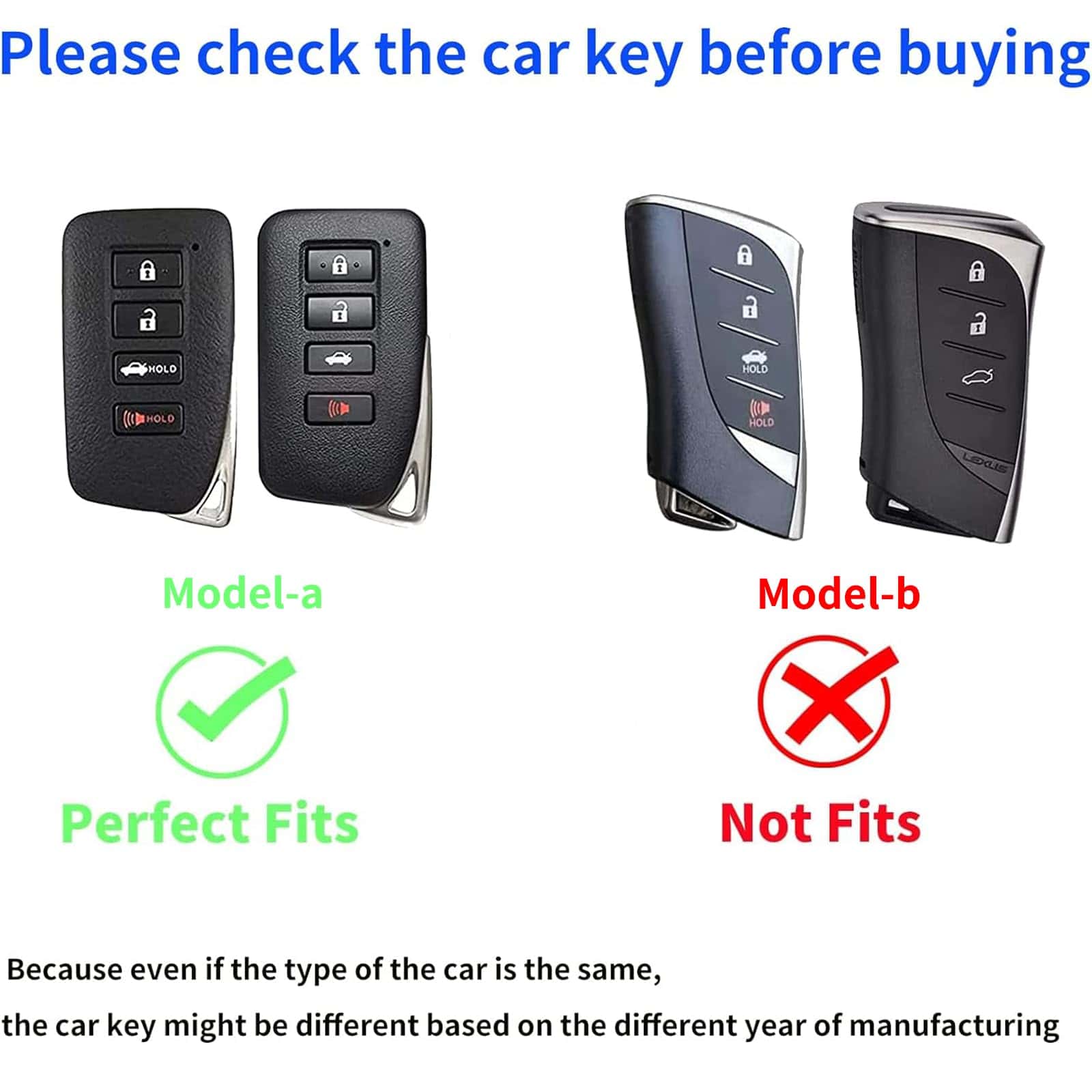 Funda de llave para llavero Lexus, compatible con RX ES GS - Imagen 3